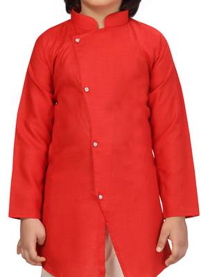Maroon plain cotton boys-kurta-pyjama 5