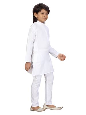 White plain cotton boys-kurta-pyjama 2