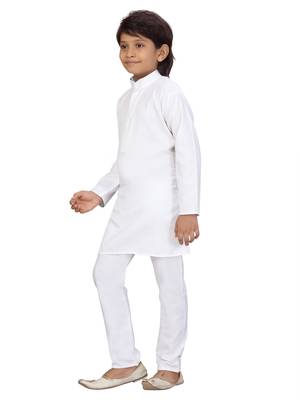 White plain cotton boys-kurta-pyjama 3