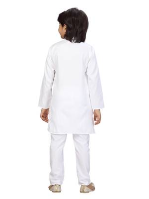 White plain cotton boys-kurta-pyjama 4