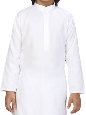 White plain cotton boys-kurta-pyjama 5