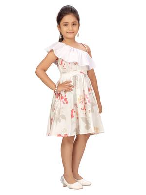 White plain cotton kids-frocks 2