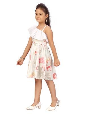 White plain cotton kids-frocks 3