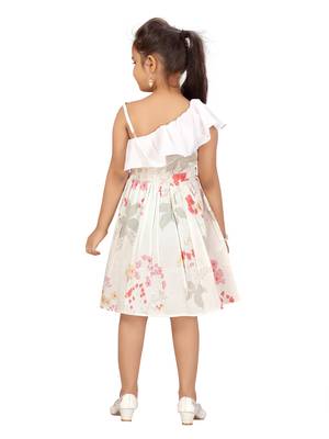 White plain cotton kids-frocks 4