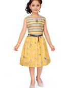 Yellow plain cotton kids-frocks