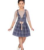 Orange plain blended cotton kids-frocks