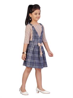 Orange plain blended cotton kids-frocks 2