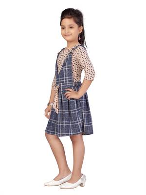 Orange plain blended cotton kids-frocks 3