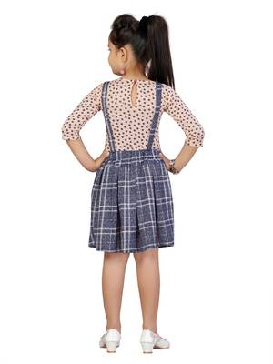 Orange plain blended cotton kids-frocks 4