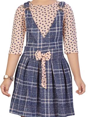 Orange plain blended cotton kids-frocks 5