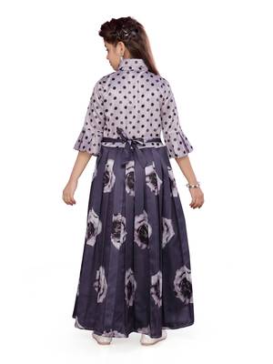 Pink plain blended cotton kids-girl-gowns 2