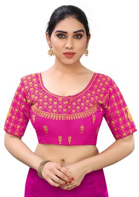 pink art silk Zari Work blouse 1