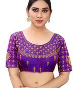 purple art silk Zari Work blouse