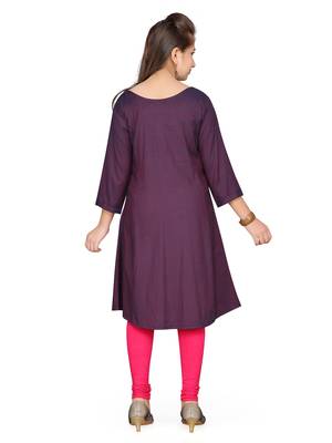 Maroon plain cotton kids-tops 4