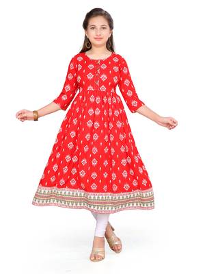 Red plain cotton kids-tops 1