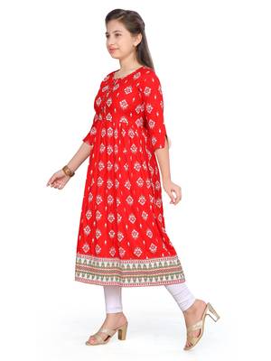 Red plain cotton kids-tops 2
