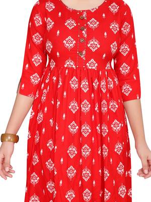 Red plain cotton kids-tops 5
