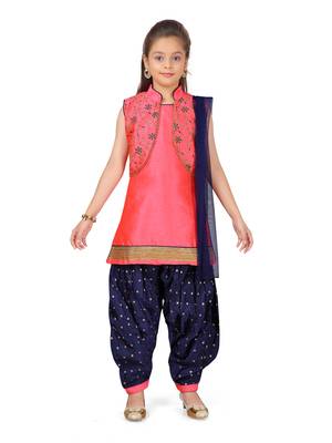 Red plain silk salwar suits 1