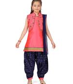 Red plain silk salwar suits