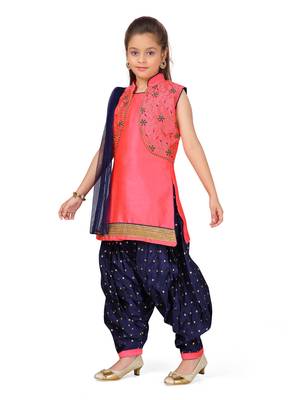 Red plain silk salwar suits 2