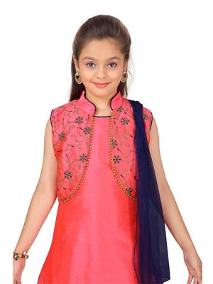 Red plain silk salwar suits 5