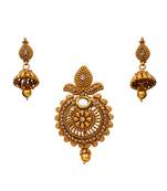 White gold plated antique gold Copper   Pendant  pair of Earrings