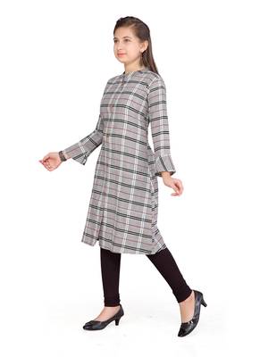Grey plain cotton girls kurtis and bottom 2