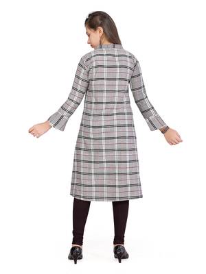 Grey plain cotton girls kurtis and bottom 4