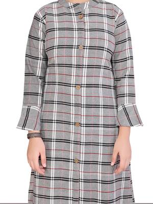 Grey plain cotton girls kurtis and bottom 5