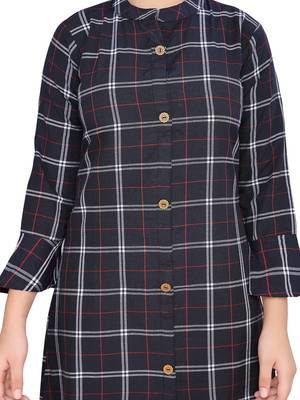 Black printed cotton girls kurtis and bottom 5