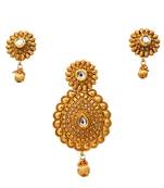 White gold plated antique gold Copper   Pendant  pair of Earrings