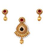 Multicolor gold plated antique gold Copper   Pendant  pair of Earrings