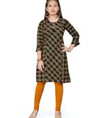 Black plain cotton girls kurtis and bottom