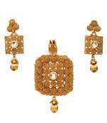 Multicolor gold plated antique gold Copper   Pendant  pair of Earrings