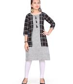 Black plain cotton girls kurtis and bottom