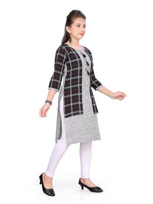 Black plain cotton girls kurtis and bottom 3