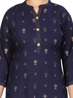 Blue plain cotton girls kurtis and bottom 5