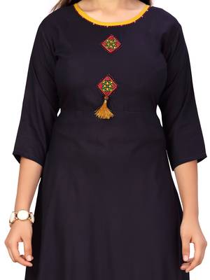 Blue plain cotton girls kurtis and bottom 5