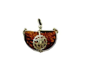 Brown plain yellow gold Brass And Beads  Pendant 1