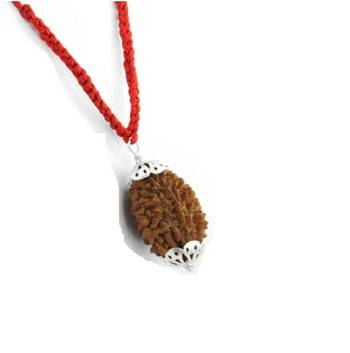 Raviour Lifestyle Natural 2 Mukhi Two Face Rudraksha Silver Pendant Do Mukhi Orignal Pendant Silk Dori Pendant 1