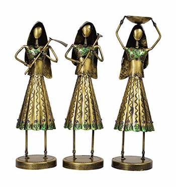 Indian Village Working Farmer Ladies Figurines - Set of 3 1