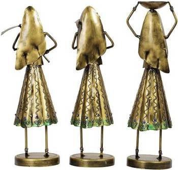 Indian Village Working Farmer Ladies Figurines - Set of 3 2