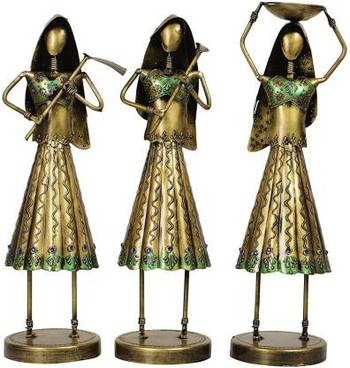 Indian Village Working Farmer Ladies Figurines - Set of 3 3