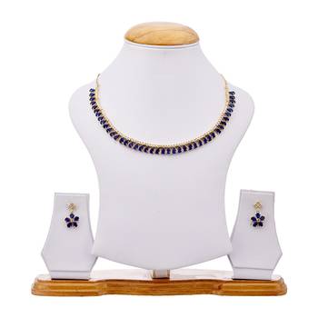 Blue cubic zirconia necklace-sets 2