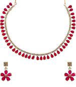 Red cubic zirconia necklace-sets
