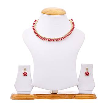 Red cubic zirconia necklace-sets 2