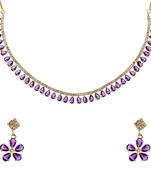 Purple cubic zirconia necklace-sets