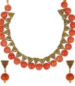 Red cubic zirconia necklace-sets