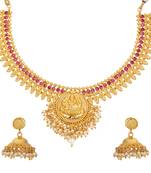 Red cubic zirconia necklace-sets