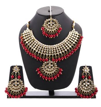 Red cubic zirconia necklace-sets 2